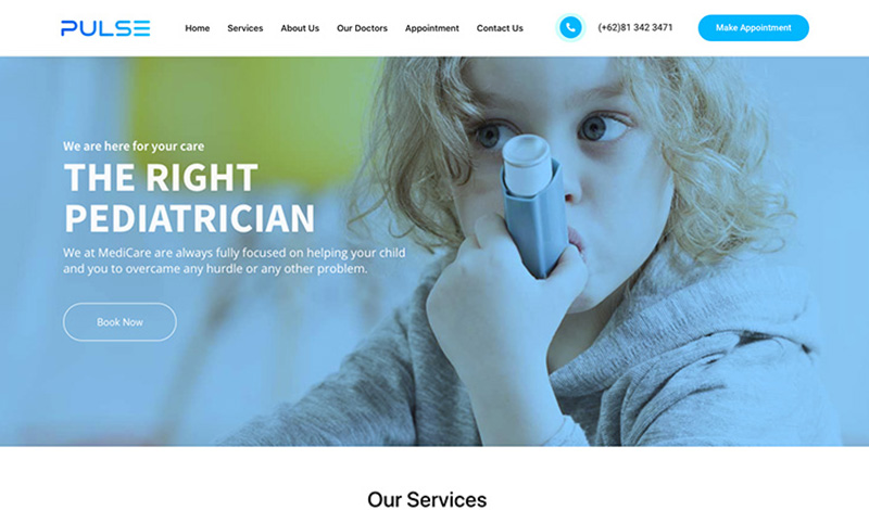 Paediatrician clinic website