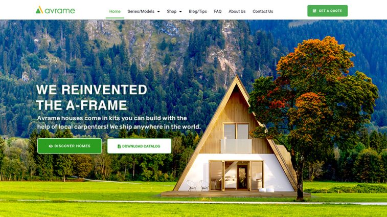 wooden houses factory website design